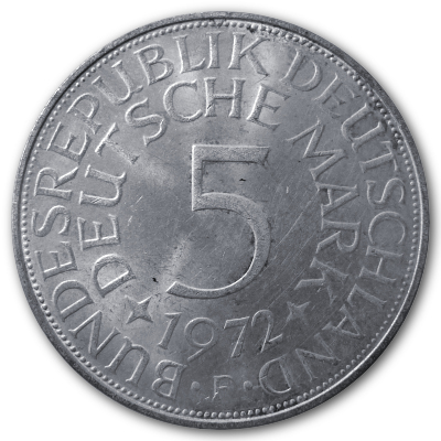 Deutschland 5 DM 1972 7,00g Silber F Vorderseite