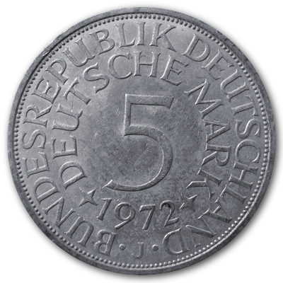Deutschland 5 DM 1972 7,00g Silber J Vorderseite