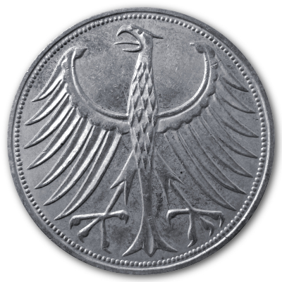 Deutschland 5 DM 1973 7,00g Silber F Rückseite
