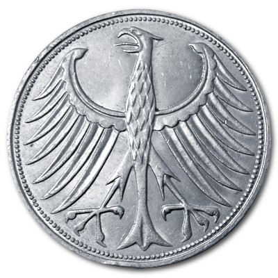 Deutschland 5 DM 1973 7,00g Silber J Rückseite