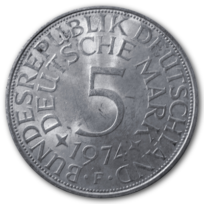 Deutschland 5 DM 1974 7,00g Silber F Vorderseite