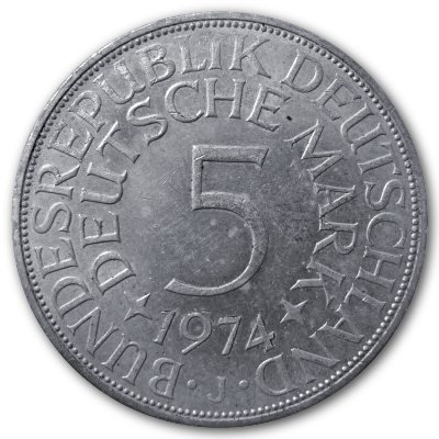 Deutschland 5 DM 1974 7,00g Silber J Vorderseite