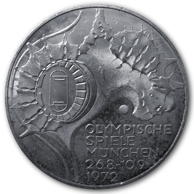Deutschland 10 DM Gedenkmünzen 625er 1972 9,69g Silber Olympia Sportstätten Vorderseite