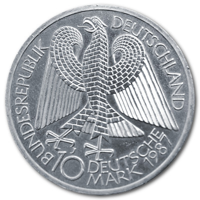 Deutschland 10 DM Gedenkmünzen 625er 1987 9,69g Silber 750 Jahre Berlin Rückseite