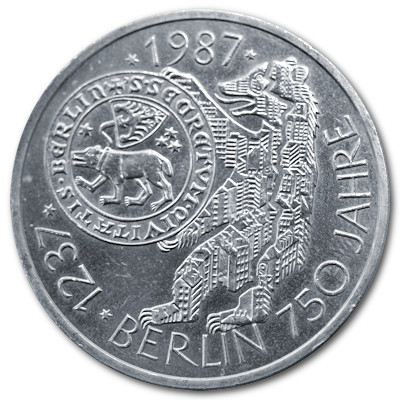 Deutschland 10 DM Gedenkmünzen 625er 1987 9,69g Silber 750 Jahre Berlin Vorderseite
