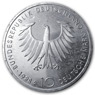 Deutschland 10 DM Gedenkmünzen 625er 1988 9,69g Silber 200 Geburtstag Schopenhauer Rückseite