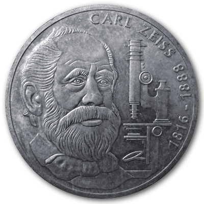 Deutschland 10 DM Gedenkmünzen 625er 1988 9,69g Silber 100 Todestag Carl Zeiss Vorderseite