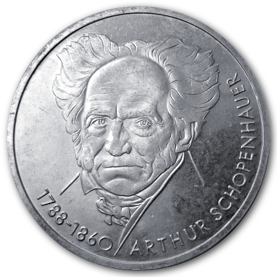 Deutschland 10 DM Gedenkmünzen 625er 1988 9,69g Silber 200 Geburtstag Schopenhauer Vorderseite