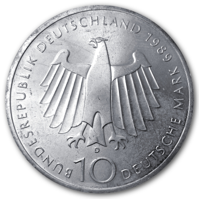Deutschland 10 DM Gedenkmünzen 625er 1989 9,69g Silber 2000 Jahre Bonn Rückseite