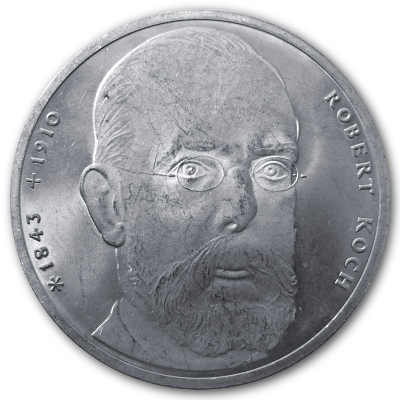 Deutschland 10 DM Gedenkmünzen 625er 1993 9,69g Silber 150 Geburtstag Robert Koch Vorderseite