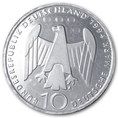 Deutschland 10 DM Gedenkmünzen 625er 1994 9,69g Silber 50 Jahrestag 20 Juli 1944 Rückseite