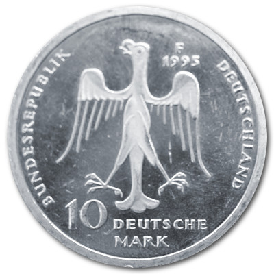 Deutschland 10 DM Gedenkmünzen 625er 1995 9,69g Silber 800 Todestag Heinrichs des Löwen Rückseite