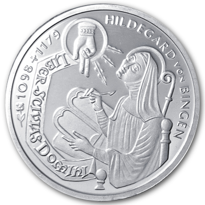 Deutschland 10 DM Gedenkmünzen 925er 1998 14,34g Silber 900 Geburtstag Hildegard von Bingen Vorderseite