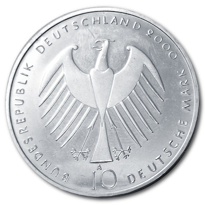 Deutschland 10 DM Gedenkmünzen 925er 2000 14,34g Silber EXPO 2000 Rückseite