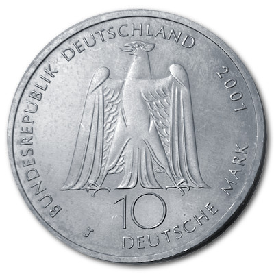Deutschland 10 DM Gedenkmünzen 925er 2001 14,34g Silber Albert Gustav Lortzing Rückseite