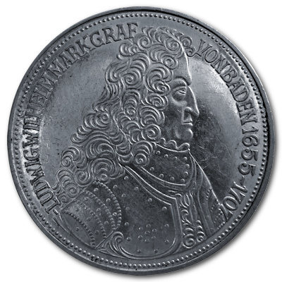 Deutschland 5 DM Gedenkmünzen 1955 7,00g Silber Ludwig Wilhelm Markgraf von Baden Vorderseite