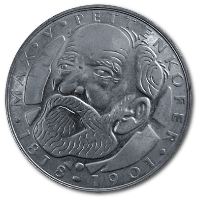Deutschland 5 DM Gedenkmünzen 1968 7,00g Silber Max von Pettenkofer Vorderseite