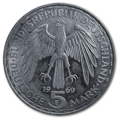 Deutschland 5 DM Gedenkmünzen 1969 7,00g Silber Gerhard Mercator Rückseite