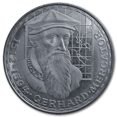 Deutschland 5 DM Gedenkmünzen 1969 7,00g Silber Gerhard Mercator Vorderseite