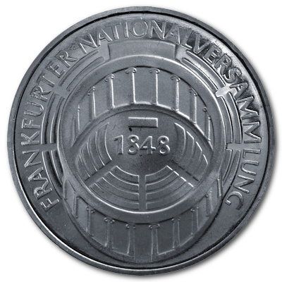 Deutschland 5 DM Gedenkmünzen 1973 7,00g Silber Frankfurter Nationalversammlung Vorderseite