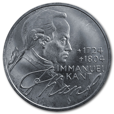 Deutschland 5 DM Gedenkmünzen 1974 7,00g Silber Immanuel Kant Vorderseite