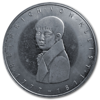 Deutschland 5 DM Gedenkmünzen 1977 7,00g Silber Heinrich von Kleist Vorderseite
