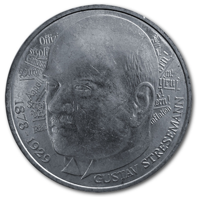 Deutschland 5 DM Gedenkmünzen 1978 7,00g Silber Gustav Stresemann Vorderseite