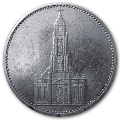 Deutschland 5 Reichsmark RM 1934 12,50g Silber Garnisonskirche ohne Datum J Vorderseite