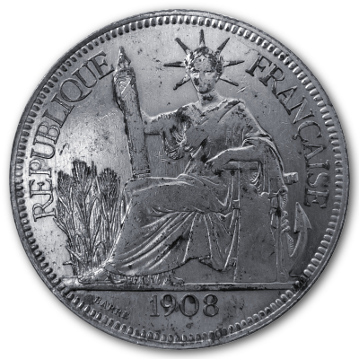 Frankreich Piastre de commerce 1908 24,30g Silber