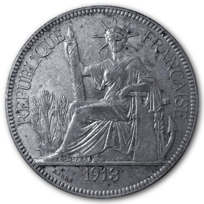Frankreich Piastre de commerce 1913 24,30g Silber