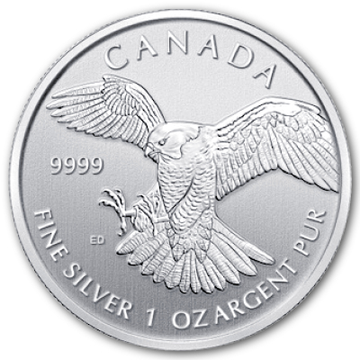 Kanada 1 Oz Silber Birds of Prey 2014 1 Oz Silber Wanderfalke Vorderseite