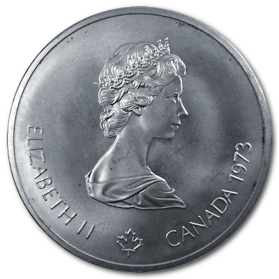 Kanada 10 Dollar Olympiade Montreal 1973 44,96g Silber Skyline von Montreal Rückseite