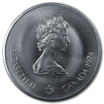 Kanada 10 Dollar Olympiade Montreal 1974 44,96g Silber Radfahren Rückseite