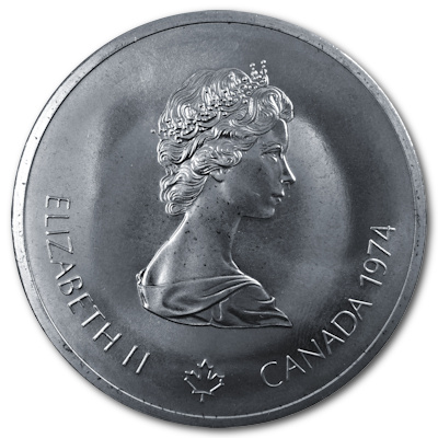 Kanada 10 Dollar Olympiade Montreal 1974 44,96g Silber Tempel von Zeus Rückseite