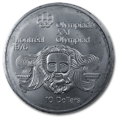 Kanada 10 Dollar Olympiade Montreal 1974 44,96g Silber Zeus Vorderseite
