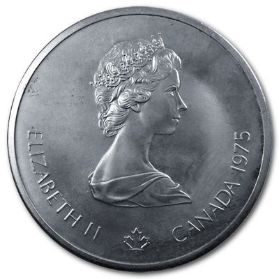 Kanada 10 Dollar Olympiade Montreal 1975 44,96g Silber Hürdenlauf Männer Rückseite