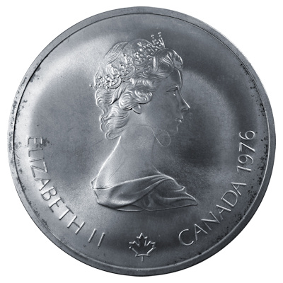 Kanada 10 Dollar Olympiade Montreal 1976 44,96g Silber Feldhockey Rückseite