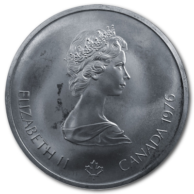 Kanada 10 Dollar Olympiade Montreal 1976 44,96g Silber Olympisches Velodrom Rückseite