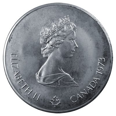 Kanada 5 Dollar Olympiade Montreal 1973 22,48g Silber Kingston Rückseite