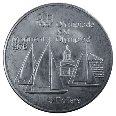 Kanada 5 Dollar Olympiade Montreal 1973 22,48g Silber Kingston Vorderseite
