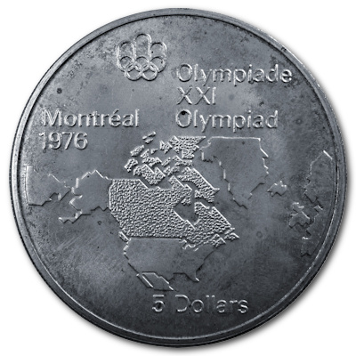 Kanada 5 Dollar Olympiade Montreal 1973 22,48g Silber Nordamerika Vorderseite