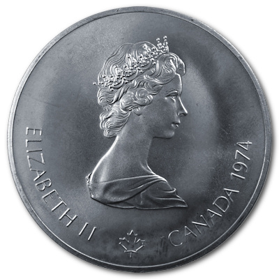 Kanada 5 Dollar Olympiade Montreal 1974 22,48g Silber Kanusport Rückseite