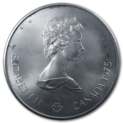 Kanada 5 Dollar Olympiade Montreal 1975 22,48g Silber Marathon Rückseite