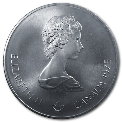 Kanada 5 Dollar Olympiade Montreal 1975 22,48g Silber Schwimmen Rückseite