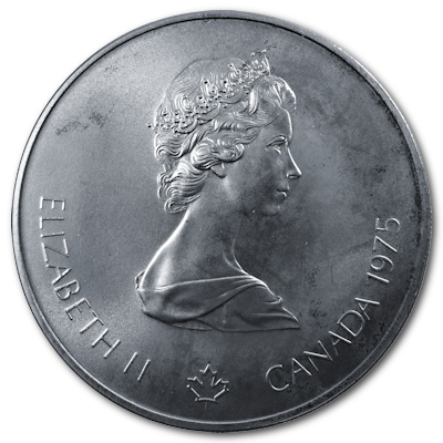 Kanada 5 Dollar Olympiade Montreal 1975 22,48g Silber Speerwerfen Frauen Rückseite