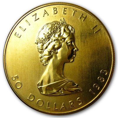 Kanada Gold Maple Leaf 1983 1 Oz Gold Rückseite Kanada Gold Maple Leaf 1983 1 Oz Gold Rückseite