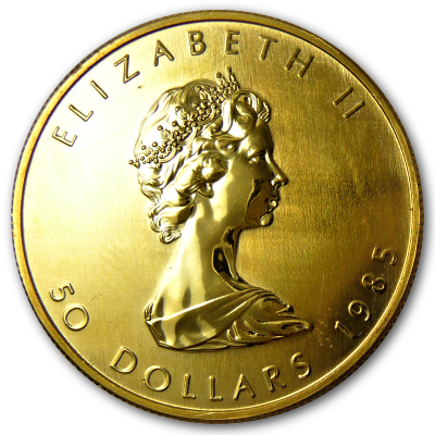 Kanada Gold Maple Leaf 1985 1 Oz Gold Rückseite