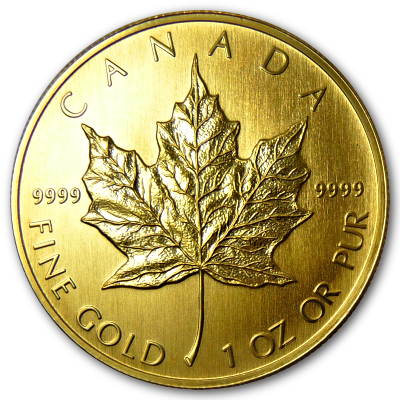 Kanada Gold Maple Leaf 1990 1 Oz Gold Vorderseite Kanada Gold Maple Leaf 1990 1 Oz Gold Vorderseite