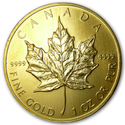 Kanada Gold Maple Leaf 1991 1 Oz Gold Vorderseite Kanada Gold Maple Leaf 1991 1 Oz Gold Vorderseite