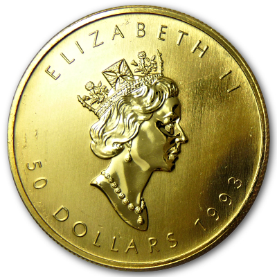 Kanada Gold Maple Leaf 1993 1 Oz Gold Rückseite Kanada Gold Maple Leaf 1993 1 Oz Gold Rückseite